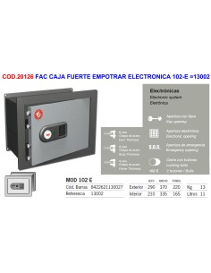 Elektronischer Einbauschrank FAC Modell 102-E Code 13002