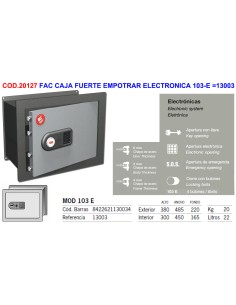FAC Model 103-E Electronic Recessed Safe