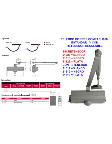 White Adjustable Retainer Telesco Cierres Compac 1000