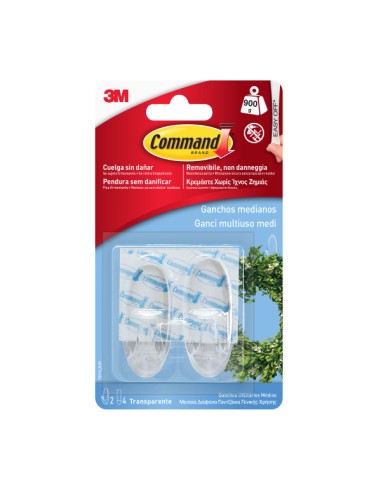 Transparent Oval Hanger 3M Command 2 units