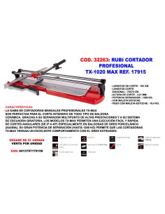 Professional Cutter RUBI TX-1020 MAX ref. 17915