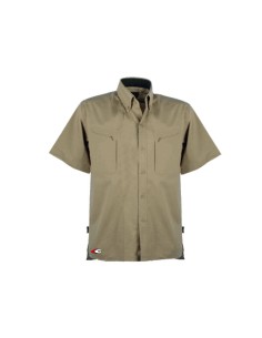 Beige Hawaiian Shirt Medium Short Size L