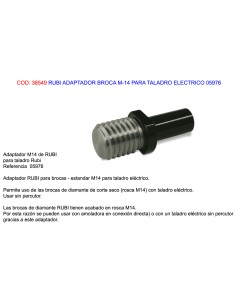 Adaptateur perceuse M-14 pour foret diamant Drygres 05976