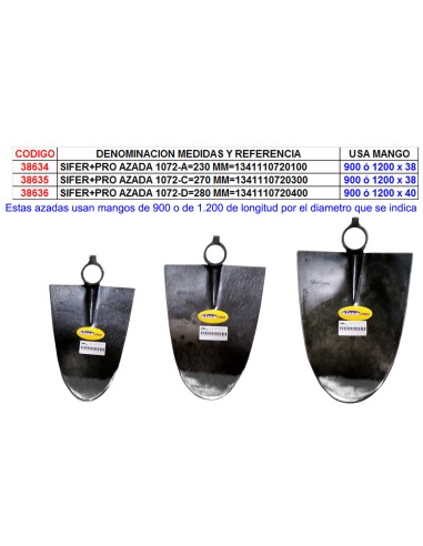 Bêche Sifer+Pro 1072-C de 270 mm