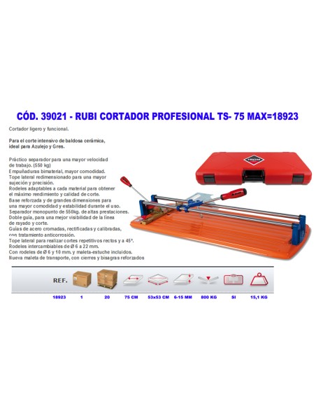 Professioneller Scherenschneider RUBI TS-75 MAX