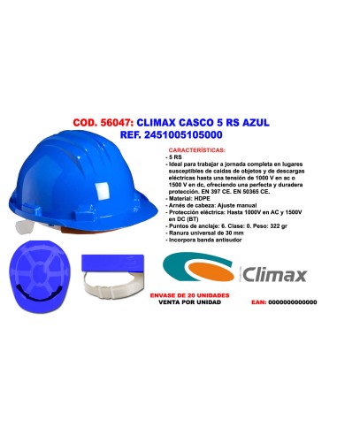 Casque de sécurité CLIMAX 5 RS bleu