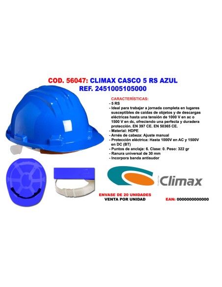 Casco di sicurezza CLIMAX 5 RS blu