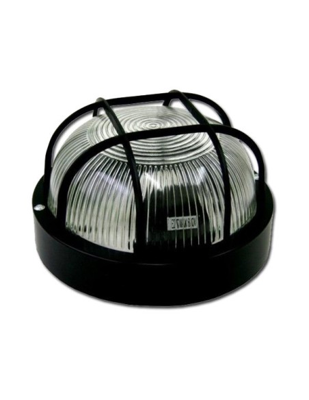 Round electric surface light 60W E-27 black box 18.5 cm