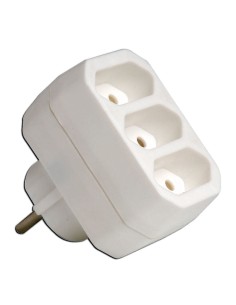 SIMON 3-Stecker-Basisadapter mit Erdung 10A 250V