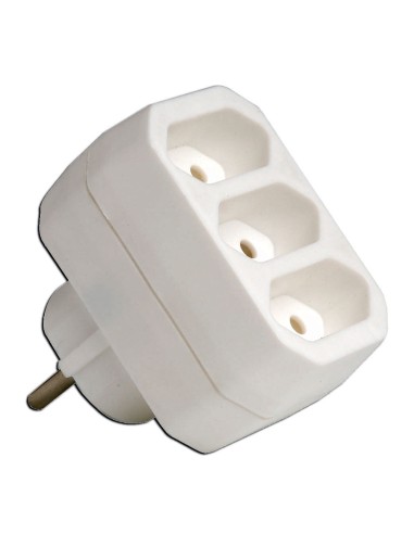 Adaptador de base com 3 tomadas com terra SIMON 10A 250V