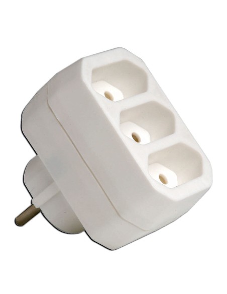 SIMON 3-Stecker-Basisadapter mit Erdung 10A 250V
