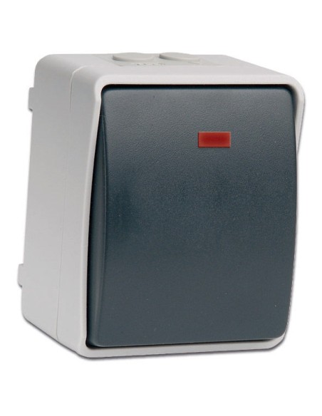 Poussoir étanche avec éclairage SIMON 10/16A 250V MS535708