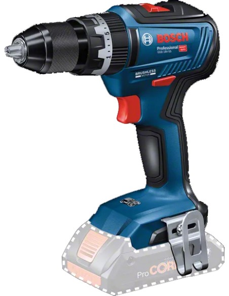 Bosch GSB 18V-55 Cordless Impact Drill with 2x 4Ah Batteries and Case