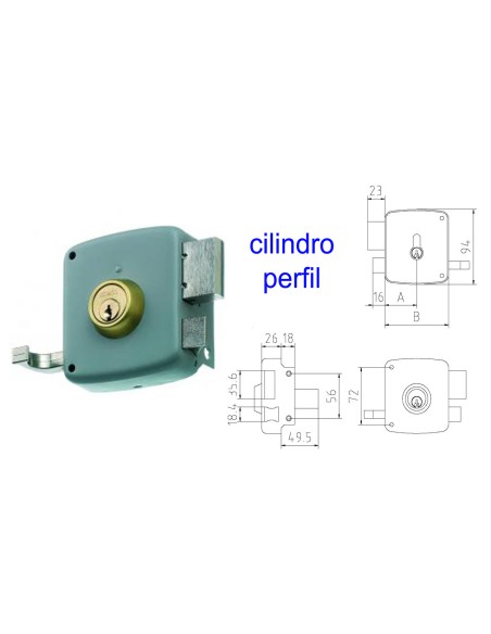 MCM 2525P-100-Left Painted Overlay Lock Profile Cylinder