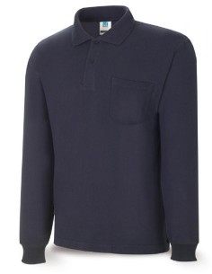 Polo de algodón azul marino largo