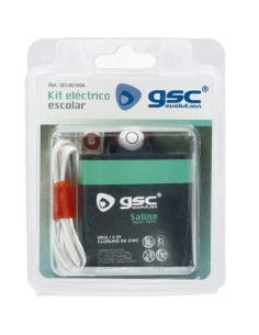 Kit eléctrico escolar 001401694 GSC con portalámparas, bombilla 4V, interruptor 250V, pila 3R12 y cable 1M 2