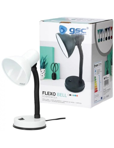 Flexo sobremesa blanco GSC 001900413 metal E27 130x300mm