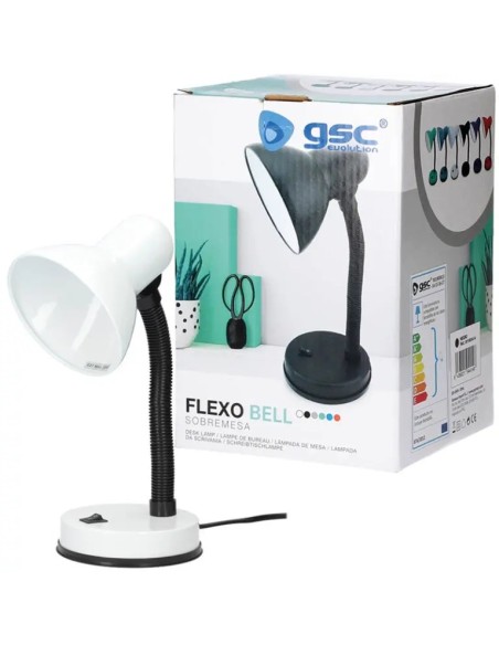 White desk lamp GSC 001900413 metal E27 130x300mm