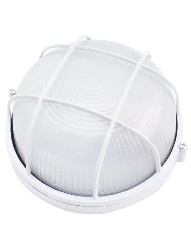 Applique a plafone rotonda in alluminio bianca con attacco E27 60W 19cm