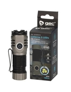 LINTERNA ALUMINIO 3 LED COB 12W 7CM RECARGA USB C CLIP 2