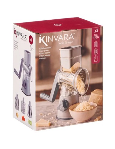 Kinvara Rotating Grater 3 Drums with Suction Cup