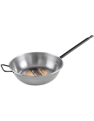 Tacho profundo polido de 36 cm com cabo e alça profissional para cozinha comercial em aço de espessura especial