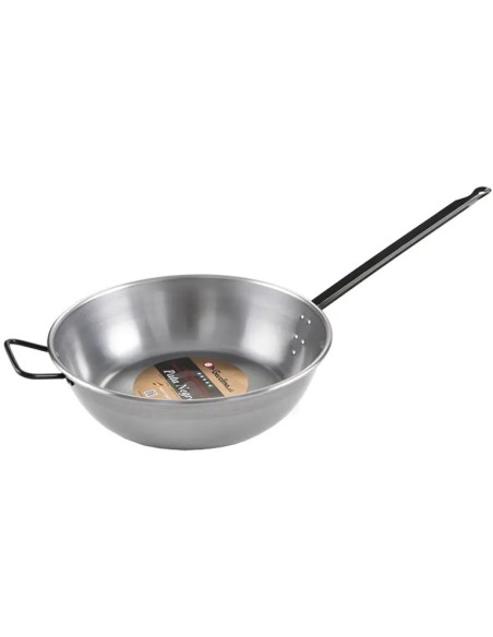 Tacho profundo polido de 36 cm com cabo e alça profissional para cozinha comercial em aço de espessura especial