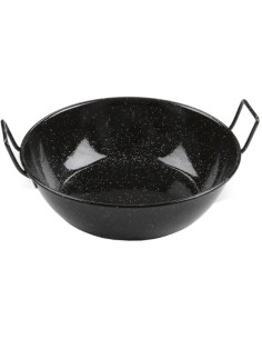 Deep enamel pan 36 cm with ideal handles