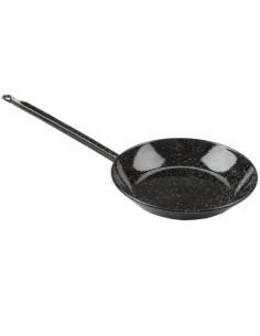 Enameled flat-bottom frying pan 24 cm with ideal handle