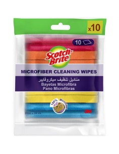 Pack 10 Scotch-Brite 3M Multi-Purpose Microfiber Cloths 31x29 cm