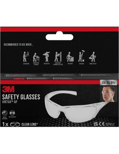 Schutzbrille mit Bügel transparent Vircc1 3M