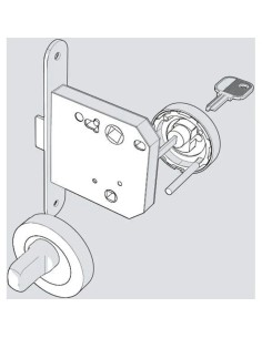 Internal Deadbolt with External Key Nickel 70mm SV-496 Equal 2