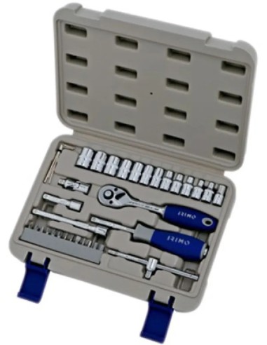 IRIMO Model 109-35-4 1/4 inch SAE Socket Set with Case, 35 Pieces