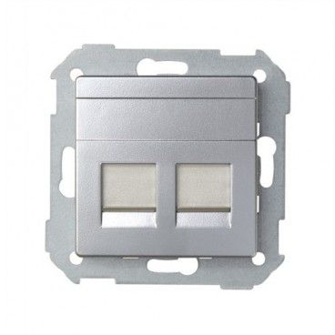 Tapa informática 2 tomas RJ45 aluminio SIMON 82006-33