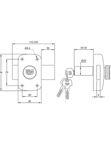Serrure de sécurité type 4101 certifiée B6 IFAM