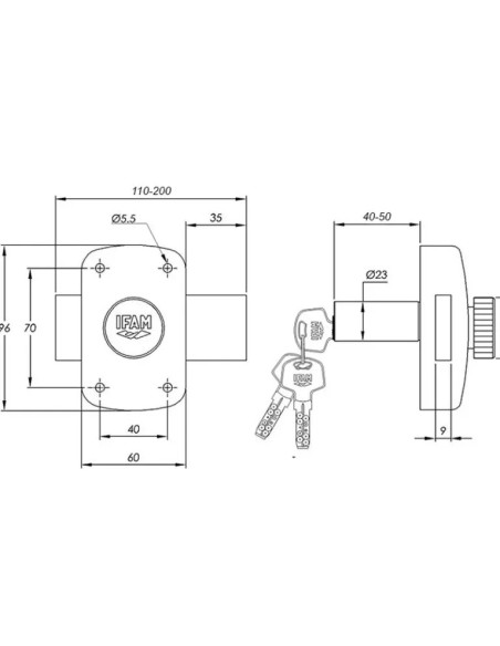 Chiave di sicurezza tipo 4101 certificata B6 IFAM