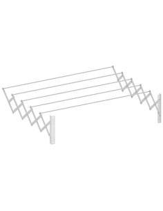 White Epoxy Extendable Wall Clothesline 80cm Cuncial