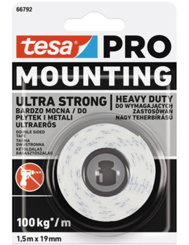 Tesa Double-Sided Extra Strong Tape Roll 1.5m x 19mm Ref 66792