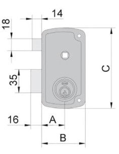 UCEM 4056B surface overlay lock with lever and handle 2