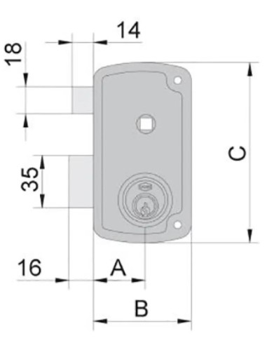 UCEM 4056B surface overlay lock with lever and handle