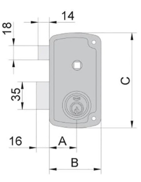 UCEM 4056B surface overlay lock with lever and handle