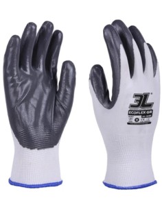 12er Pack Nylon-Nitril-Handschuhe Grau Größe 6