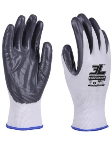 12er Pack Nylon-Nitril-Handschuhe Grau Größe 6