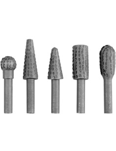 Set of 5 Vorel model 25450 rotating wood rasps