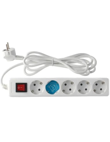 5-way socket base with switch, 3m H05VVF 3G1 cable