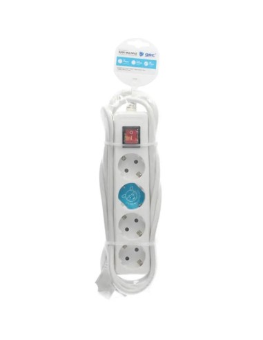 Base múltiple 4 tomas con interruptor y cable 3m
