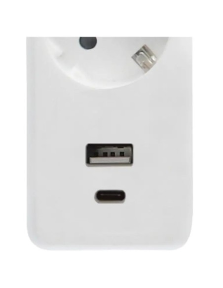 Prise multiple base 3 prises interrupteur 2xUSB C+A 1,4m