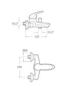Monomando ducha cromado con flexo y teléfono 23402 Enkel 2