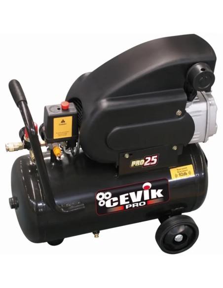Compressor monobloco CEVIK CA-PRO25 2 HP tanque 24 litros fluxo 195 l/min com óleo