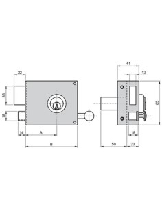 125A 80 Left Lock Profile Ilargi Dimensions A 42mm B 80mm 2